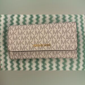 Michael Kors Cream Monogram Clutch